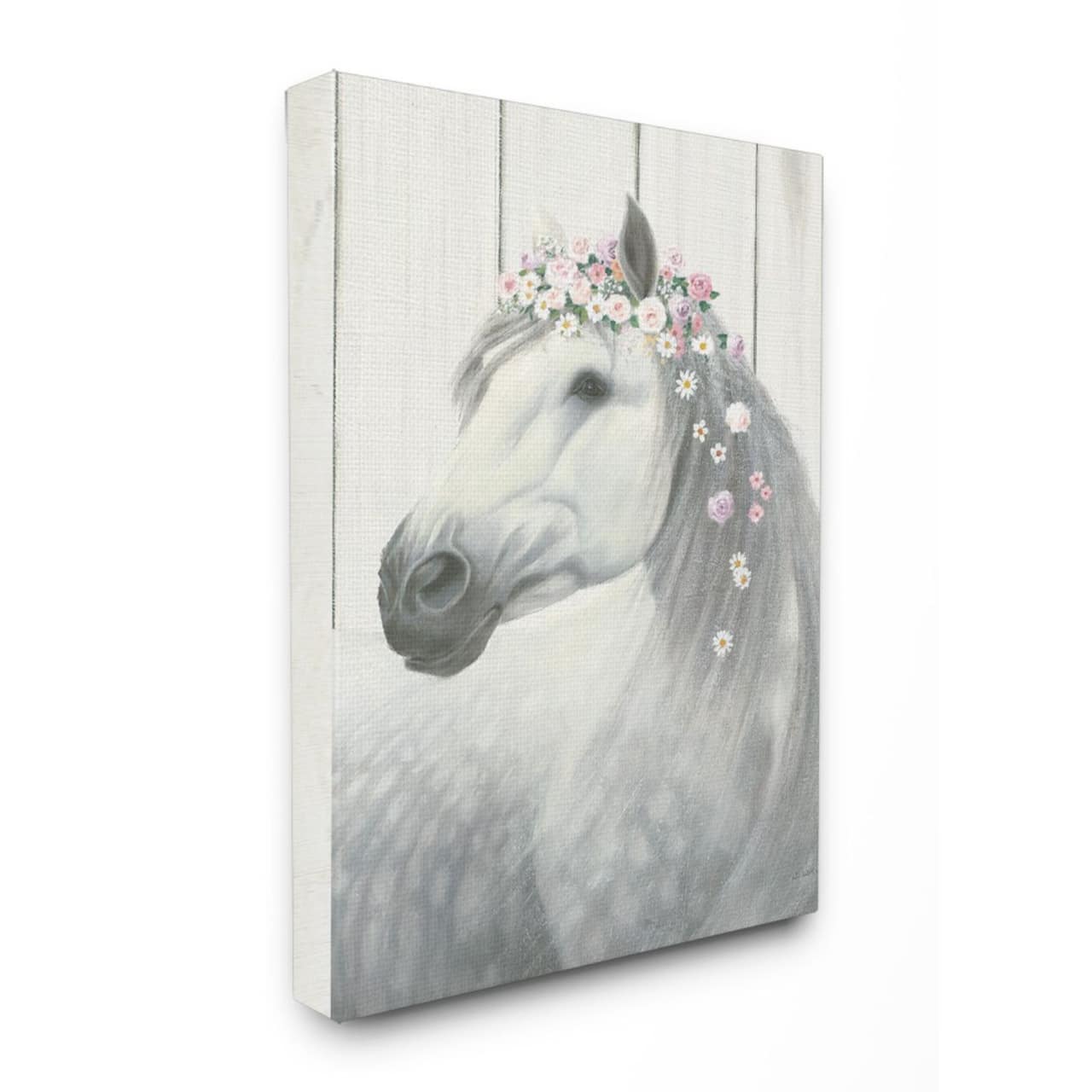 Stupell Industries Spirit Stallion Horse with Flower Crown Wall Art